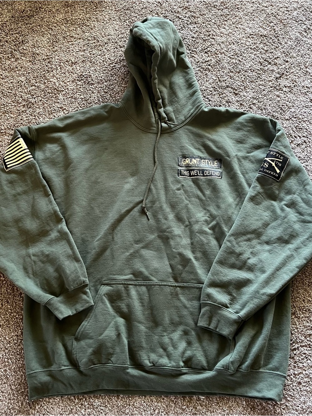 Grunt Style Men’s Olive Green Graphic Hoodie